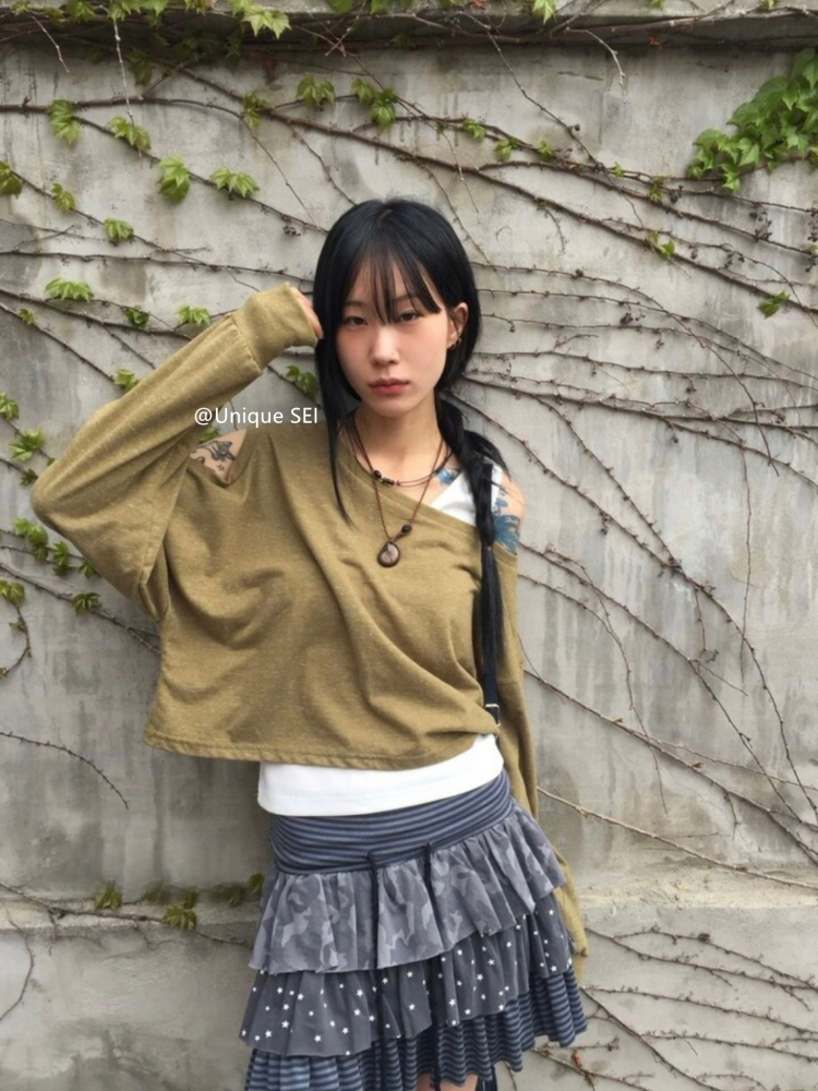 Y2K Harajuku Patchwork Retro Puffed Midi Skirt - Unique Summer Japanese Casual Style Y2K Harajuku Patchwork Retro Puffed Midi Skirt - Unique Summer Japanese Casual Style