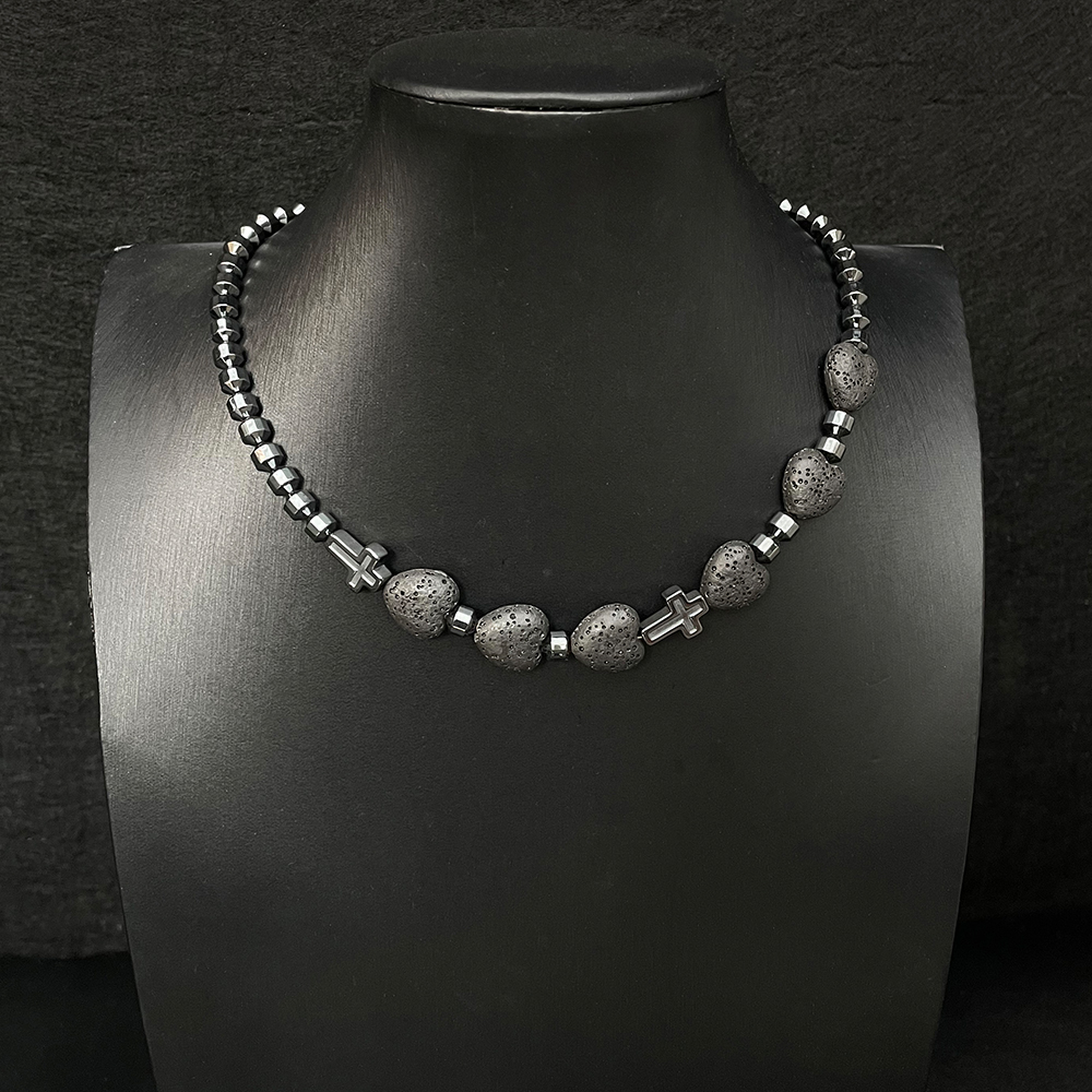 Y2K Heart Bead Necklace for Women, Sweet and Cool Choker, Original Niche Design, Spicy Girl Clavicle Chain, Trendy Fashion Accessory