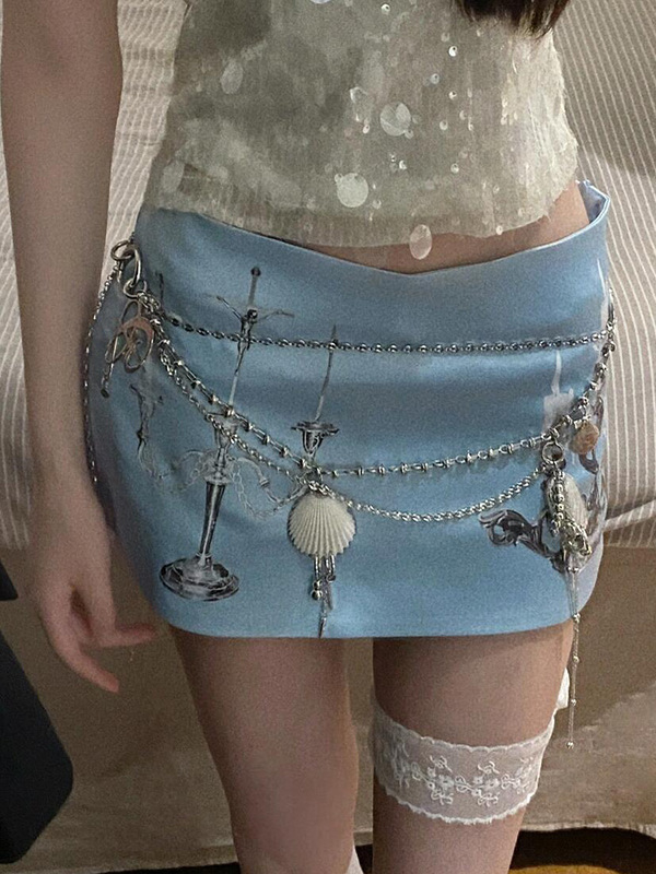 Y2K Metallic Waist Chain for Women with Ocean Shells, Multi-Layer Hanging Belt, Vacation-Style Sexy Accessory Y2K Metallic Waist Chain for Women with Ocean Shells, Multi-Layer Hanging Belt, Vacation-Style Sexy Accessory