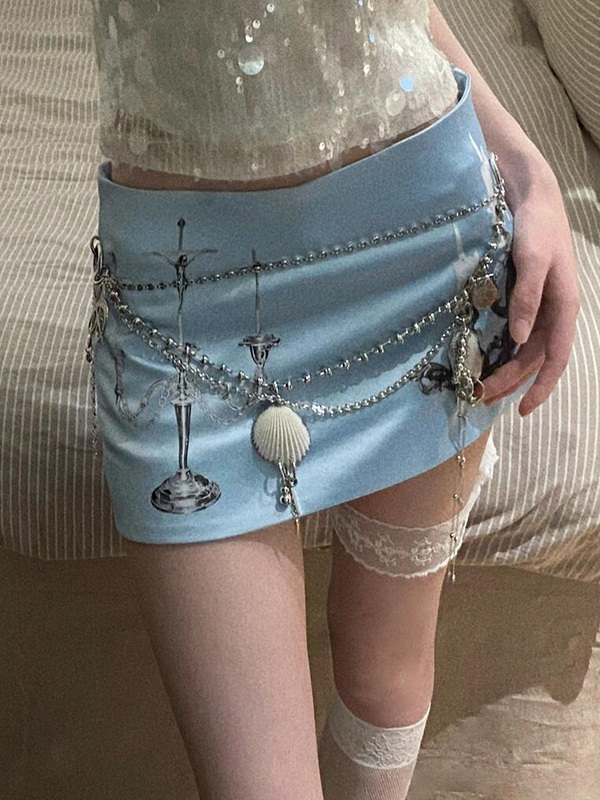 Y2K Metallic Waist Chain for Women with Ocean Shells, Multi-Layer Hanging Belt, Vacation-Style Sexy Accessory Y2K Metallic Waist Chain for Women with Ocean Shells, Multi-Layer Hanging Belt, Vacation-Style Sexy Accessory