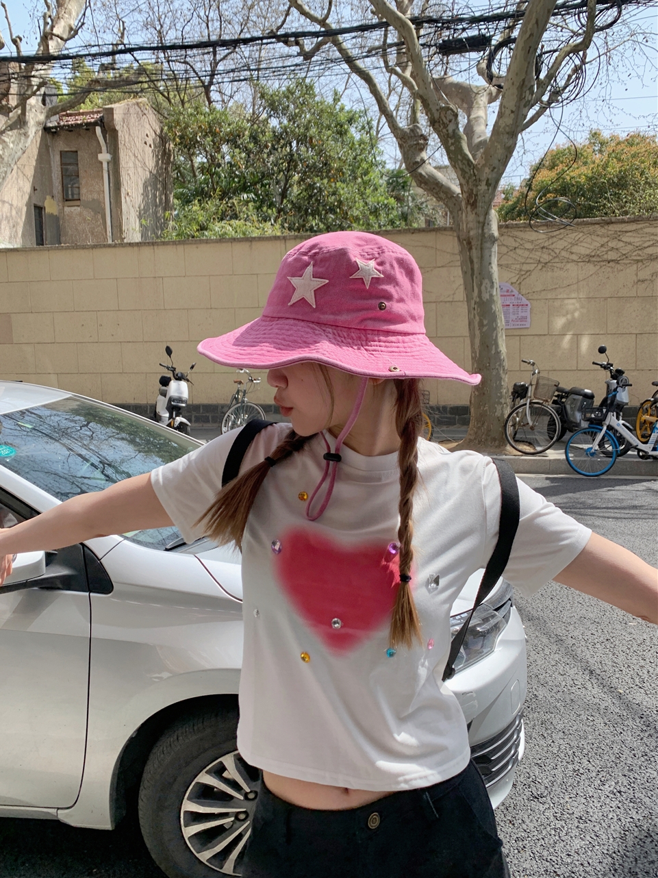 Y2K Pink Star Western Cowboy Hat | Wide Brim Summer Sunshade Fisherman Hat for Outdoor Camping Fashion Y2K Pink Star Western Cowboy Hat | Wide Brim Summer Sunshade Fisherman Hat for Outdoor Camping Fashion