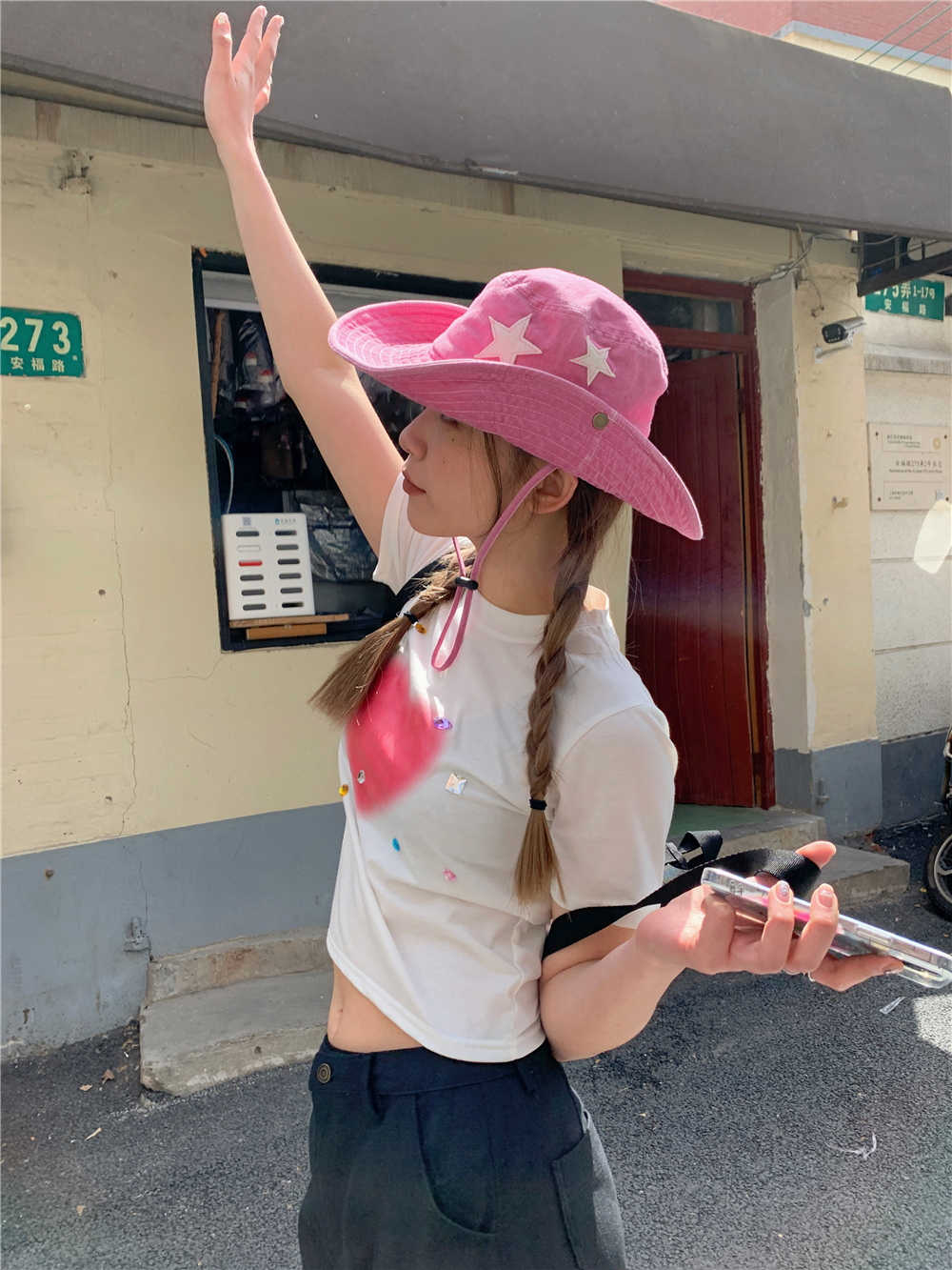 Y2K Pink Star Western Cowboy Hat | Wide Brim Summer Sunshade Fisherman Hat for Outdoor Camping Fashion Y2K Pink Star Western Cowboy Hat | Wide Brim Summer Sunshade Fisherman Hat for Outdoor Camping Fashion