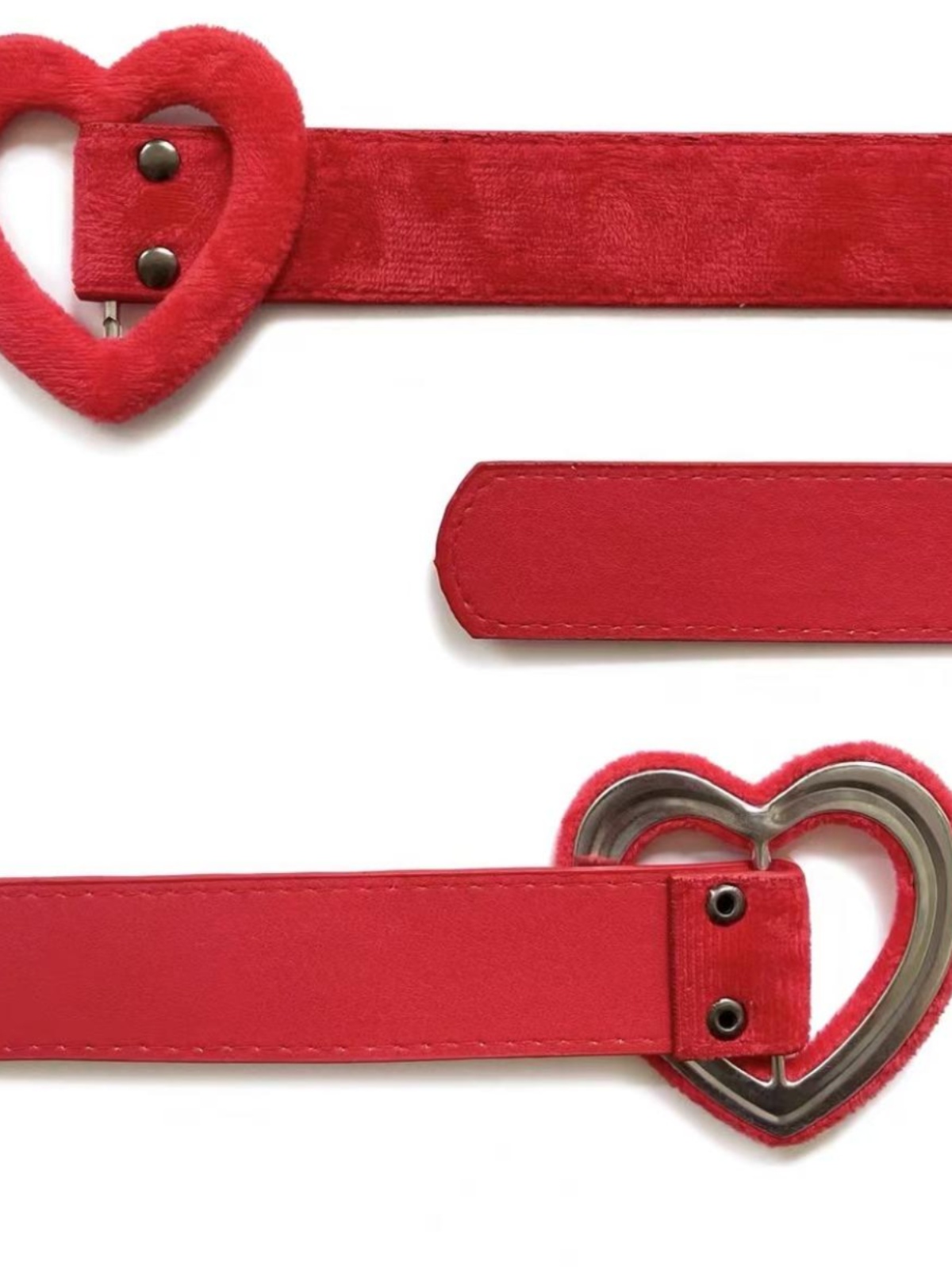 Y2K Red Heart Choker Collar Gothic Short Plush Leather Necklace Festive Subculture Accessory for Girls Y2K Red Heart Choker Collar Gothic Short Plush Leather Necklace Festive Subculture Accessory for Girls