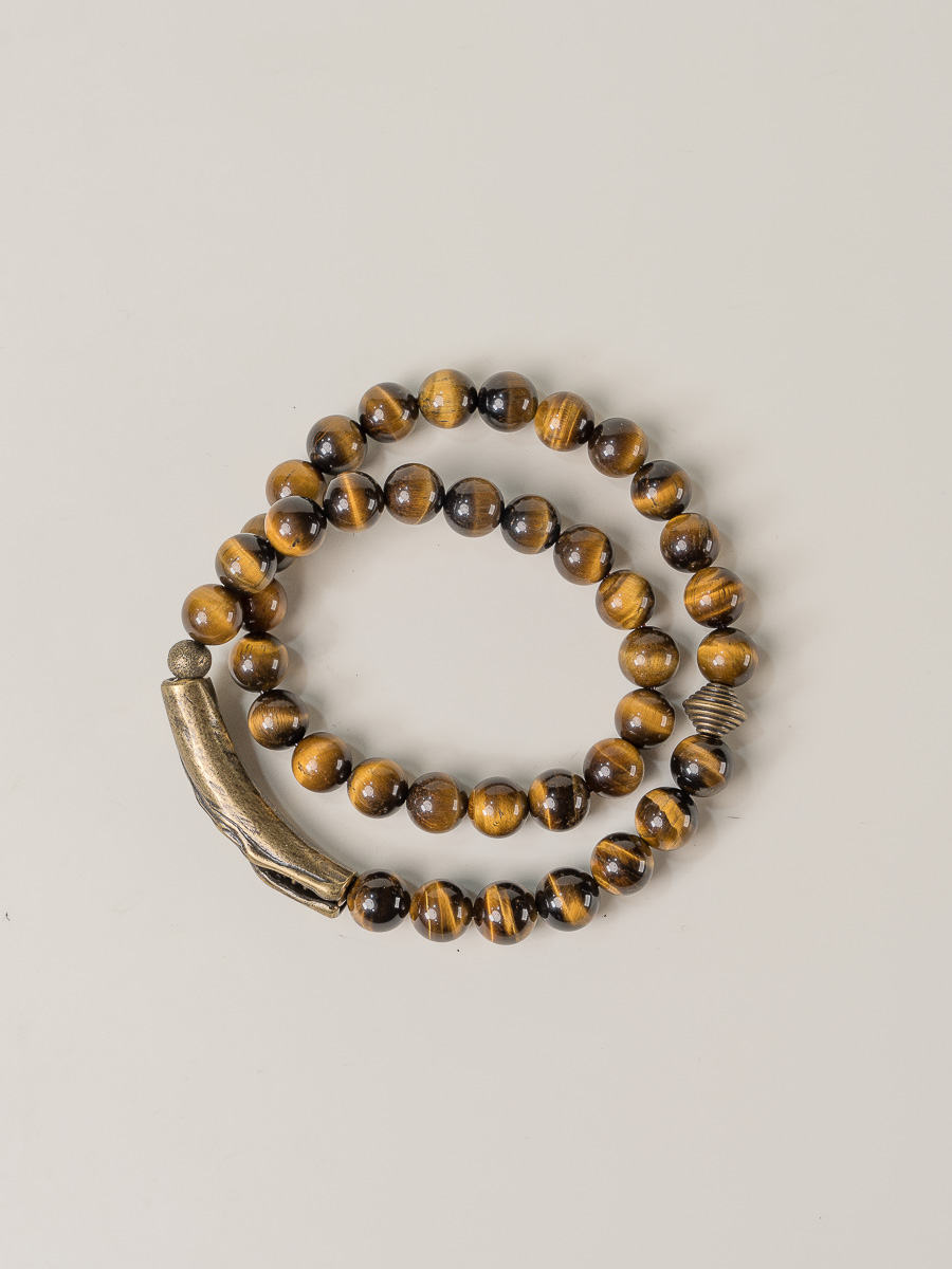 Yellow Tiger Eye Stone Bracelet for Women and Men - Retro Trendy Double Circle Design, Versatile Hand Accessories Yellow Tiger Eye Stone Bracelet for Women and Men - Retro Trendy Double Circle Design, Versatile Hand Accessories
