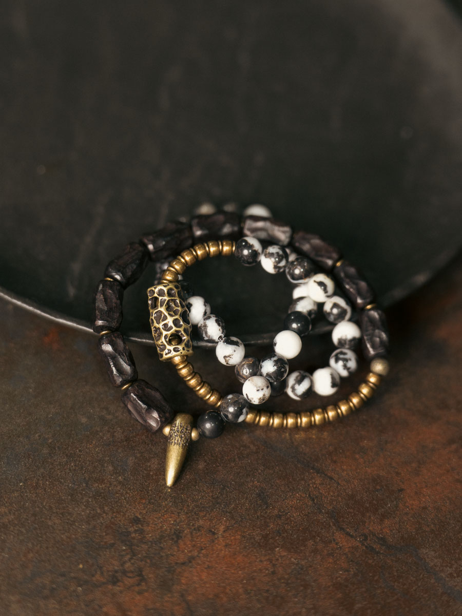 Zebra Pattern Agate Bracelet for Men - Vintage Handmade Textured Wooden Niche Jewelry, Unique Personality Accessory Zebra Pattern Agate Bracelet for Men - Vintage Handmade Textured Wooden Niche Jewelry, Unique Personality Accessory